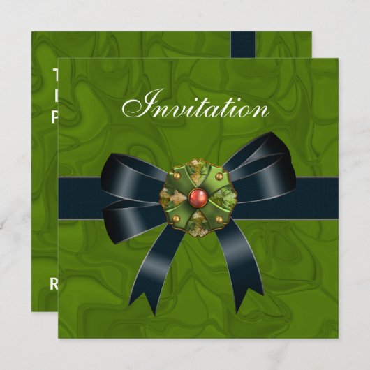 Invitation Toutes Les Occasions Crush Green Black (Devant / Derrière)