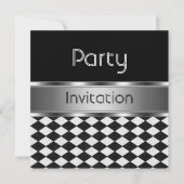Invitation Toutes Les Occasions Diamant Blanc Noir (Devant)