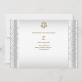 Invitation Toutes les Occasions Élégante Soie Blanc Perle Bij (Dos)