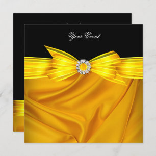 Invitation Toutes les occasions Luxe Jaune Black Party