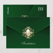 Invitation Toutes les occasions Royal Green Velvet (Devant / Derrière)