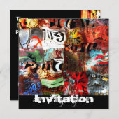 Invitation Toutes les occasions Street Art Abstrai (Devant / Derrière)