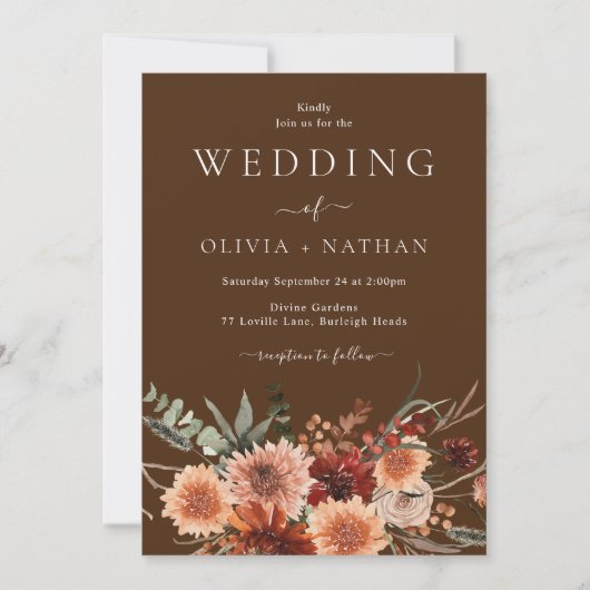 Invitation Toutes les saisons Rustique moderne Mariage bohème (Devant)