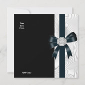 Invitation Toutes Occasions Abstrait Argent blanc (Dos)