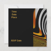 Invitation Toutes Occasions Abstrait Orange Argent (Dos)