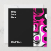 Invitation Toutes Occasions Abstrait Rose Argent (Dos)