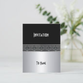 Invitation Toutes Occasions Argent Noir Art Déco (Debout devant)