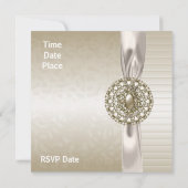 Invitation Toutes Occasions Biege Crème Joyau (Dos)