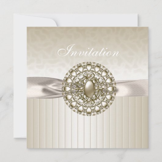 Invitation Toutes Occasions Biege Crème Joyau (Devant)