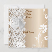 Invitation Toutes Occasions Café Dentelle Fleur Bl (Dos)