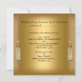 Invitation Toutes Occasions Élégant Rose Doré (Dos)
