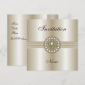 Invitation Toutes Occasions Élégante Perle Gem 2 (Devant / Derrière)