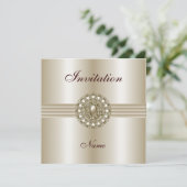 Invitation Toutes Occasions Élégante Perle Gem 2 (Debout devant)