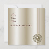 Invitation Toutes Occasions Élégante Perle Gem 2 (Dos)