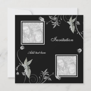 Invitation Toutes Occasions Fleurie Noire Ajouter