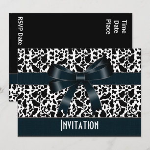 Invitation Toutes Occasions Noir Blanc Vache Anima
