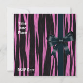 Invitation Toutes Occasions Noir Rose Nœud (Dos)