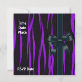 Invitation Toutes Occasions Noir Ruban Violet (Dos)