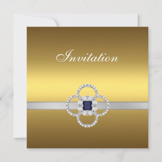 Invitation Toutes Occasions Or Argent Bijou (Devant)