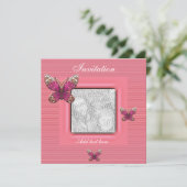 Invitation Toutes Occasions Papillon Rose Ajouter  (Debout devant)
