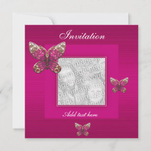 Invitation Toutes Occasions Papillon Rose Ajouter 