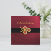 Invitation Toutes Occasions Riche Impression Rouge (Debout devant)