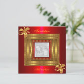 Invitation Toutes Occasions Riche Or Rouge Ajouter (Debout devant)