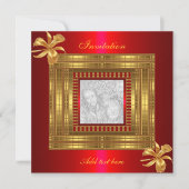 Invitation Toutes Occasions Riche Or Rouge Ajouter (Devant)