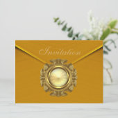 Invitation Toutes Occasions Riche Velours Moutarde (Debout devant)