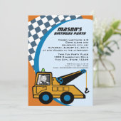 Invitation Tow Truck Anniversaire avec photo (Debout devant)