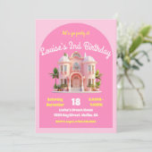 Invitation Toy Dream Doll House Rose Anniversaire (Debout devant)
