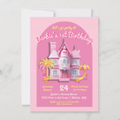 Invitation Toy Dream Doll House Rose Anniversaire (Devant)