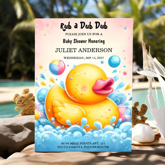 Invitation Toy Pool en mousse Bash Twin en caoutchouc Baby sh