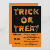 Invitation Trace ou traitement d'Halloween communautaire (Devant / Derrière)