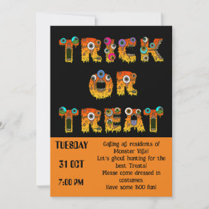 Invitation Trace ou traitement d'Halloween communautaire