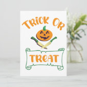 Invitation Tracer ou traiter les os croisés Halloween visage (Debout devant)