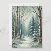 Invitation Tracks dans la fête de vacances rustique hivernale (Dos)