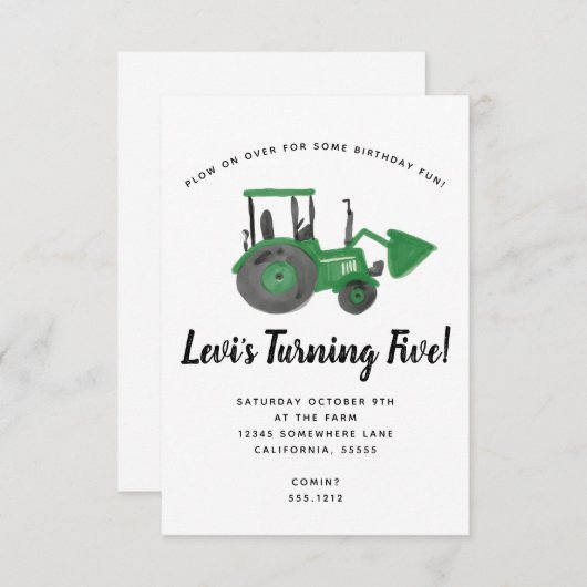 INVITATION TRACTEUR (Devant / Derrière)