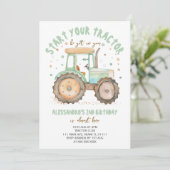 Invitation Tracteur agricole 2e anniversaire (Debout devant)