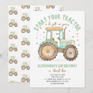 Invitation Tracteur agricole 2e anniversaire