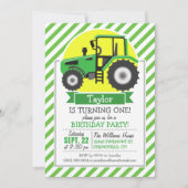 Invitation Tracteur agricole vert avec jaune; vert et blanc (Devant)
