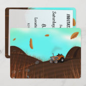 Invitation Tracteur agricole vintage (Devant / Derrière)