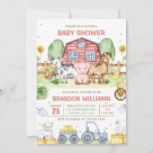 Invitation Tracteur Animaux de ferme Barnyard Baby shower (Devant)