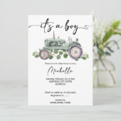 Invitation tracteur bébé douche (Debout devant)