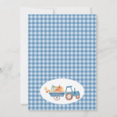 Invitation Tracteur bleu Citrouille et animaux de ferme 1er a (Dos)