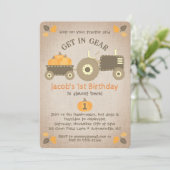 Invitation Tracteur Citrouilles et Feuilles Automne fête d'an (Debout devant)