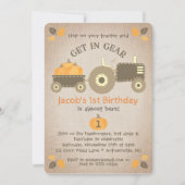 Invitation Tracteur Citrouilles et Feuilles Automne fête d'an (Devant)