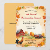 Invitation Tracteur de ferme d'automne éditable Coq de Thanks (Devant / Derrière)