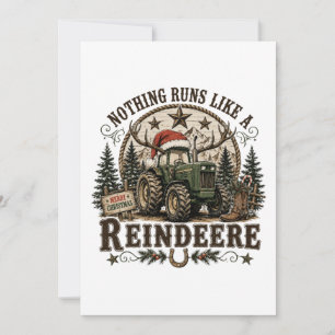 Invitation Tracteur de Noël Renne