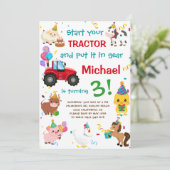 Invitation Tracteur et animaux de ferme Anniversaire (Debout devant)